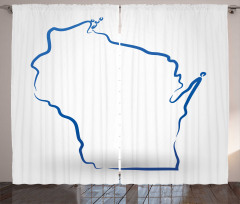 Simple Badger State Map Curtain