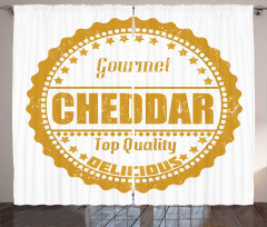 Gourmet Cheddar Rubber Stamp Curtain