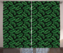 Exotic Jungle Leaves Art Curtain