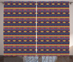 Colorful Folkloric Pattern Curtain