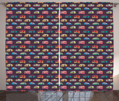 Retro Colorful Vans Curtain