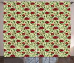 Valentines Day Floral Romance Curtain