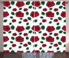 Romance Floral Doodle Curtain