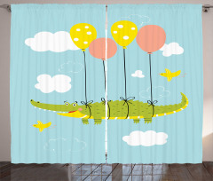 Flying Crocodile with Balloon Curtain