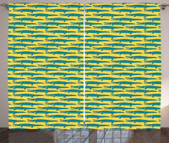 Repetitive Crocodile Pattern Curtain