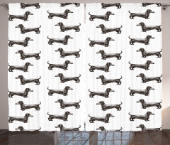 Dogs Pattern Lines Curtain