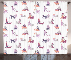 Dog Owners with Pets Curtain