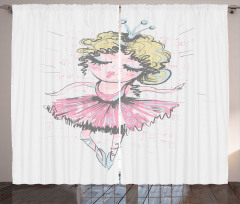 Curly Hair Blonde Dancer Curtain