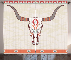 Ornate Bull Skull Curtain