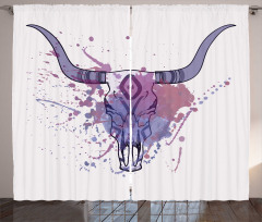 Bull Skull with Splashes Curtain