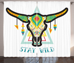 Bohemian Stay Wild Bull Curtain