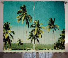 Retro Summer and Tall Trees Curtain