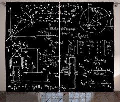 Mechanical Formula Sketched Curtain