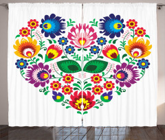 Slav Flowers Heart Curtain