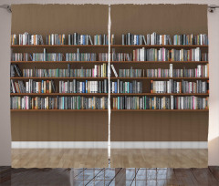 Interior Bookshelves Wall Curtain