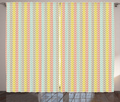 Herringbone Colorful Lines Curtain