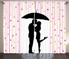 Couple Umbrella Romance Curtain