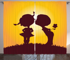 Children Silhouettes Curtain