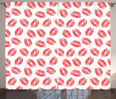 Woman Lipstick Lips Print Curtain