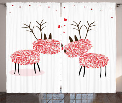 Reindeer with Finger Prints Curtain