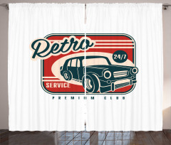 Retro Service Old Car Curtain