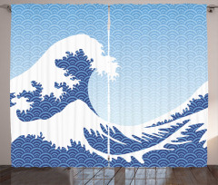 Wave in Vintage Theme Curtain