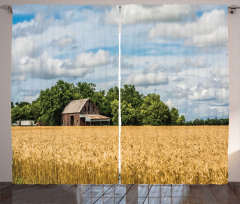 Cottage in a Wheat Field Curtain