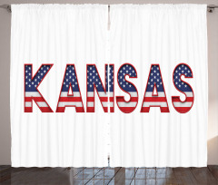 Kansas in Striped Lettering Curtain