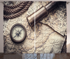 Nostalgic Maritime Tools Curtain