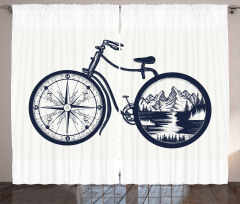 Compass and Landscape Wheels Curtain