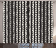 Tribal Style Abstract Lines Curtain