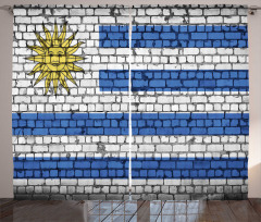 Flag Painted on Birck Wall Curtain