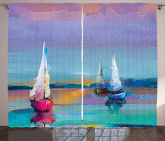 Modern Art Boat Sail Curtain