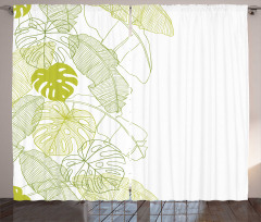 Monstera Leaf and Nature Curtain