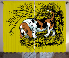 Hunting Dog Woods Curtain