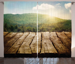 Mountain Side Landscape Curtain