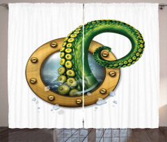 Ship Porthole Tentacles Curtain