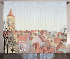 Pedestrian Town Cityscape Curtain