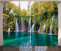 Many Small Waterfalls Photo Curtain