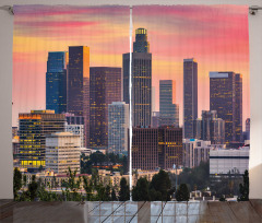 California Perde Los Angeles Şehrinin Akşam Manzarası