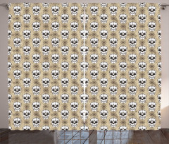 Grunge Sugar Skulls Curtain