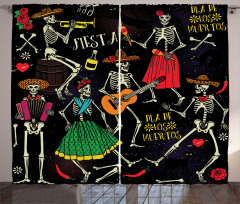 Dia de los Muertos Fiesta Curtain