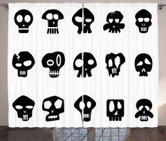 Funny Various Skull Curtain