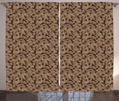 Earth Tones Camo Pattern Curtain