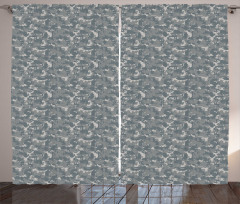 Neutral Pixel Camo Art Curtain