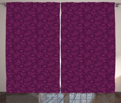 Simplistic Outline Floral Curtain