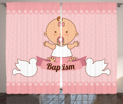 Baby with a Message Cartoon Curtain