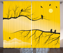 Birds on Bare Branches Curtain