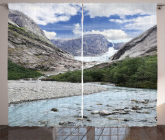Norwegian Mountains River Curtain