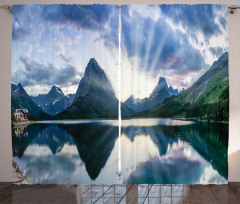 Swiftcurrent Lake Panorama Curtain